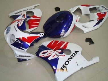 Custom 1990-1998 Honda CBR250RR MC22 Motorcycle Fairing - White Red Blue UK
