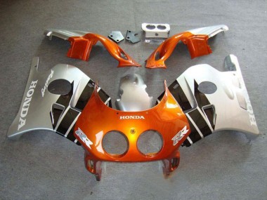 Custom 1990-1998 Honda CBR250RR MC22 Motorcycle Fairings - Silver Orange Glossy Black UK