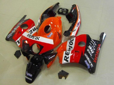 Custom 1990-1998 Honda CBR250RR MC22 Motorcycle Fairings - Orange White Red Glossy Black HRC Repsol UK