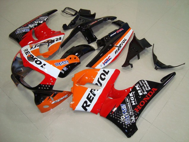 1994-1995 Honda CBR900RR 893 Motorcycle Fairings - Orange White Red Glossy Black HRC Repsol UK