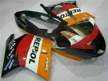 Custom 1996-2007 Honda CBR1100XX Blackbird Motorcycle Fairing - Orange White Red Glossy Black Repsol UK