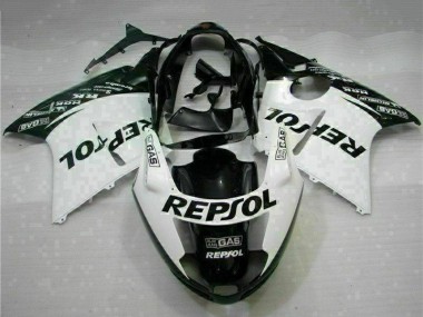 Custom 1996-2007 Honda CBR1100XX Blackbird Motorcycle Fairings - White Glossy Black Repsol UK