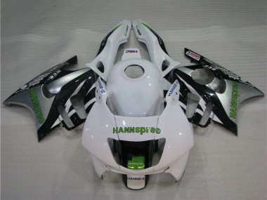 Custom 1995-1996 Honda CBR600 F3 Motorcycle Fairings - White Silver Green Hannspree UK