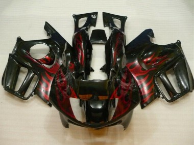 Custom 1995-1996 Honda CBR600 F3 Motorcycle Fairings - Glossy Black Red Flame UK