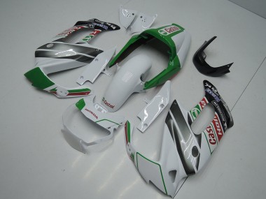 Custom 1997-2005 Honda VTR1000F Motorcycle Fairings - White Green Glossy Black Castrol UK