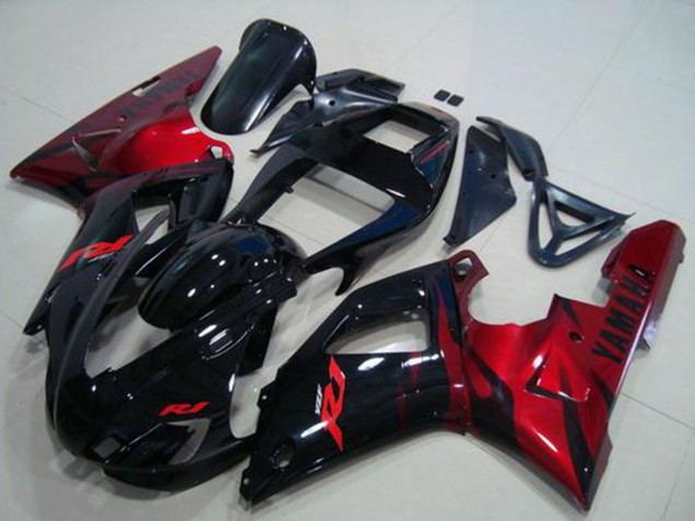 1998-1999 Yamaha YZF R1 Motorcycle Fairings - Glossy Black Red UK