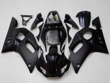 Custom 1998-2002 Yamaha YZF R6 Motorcycle Fairings - Glossy Black Matte Black UK