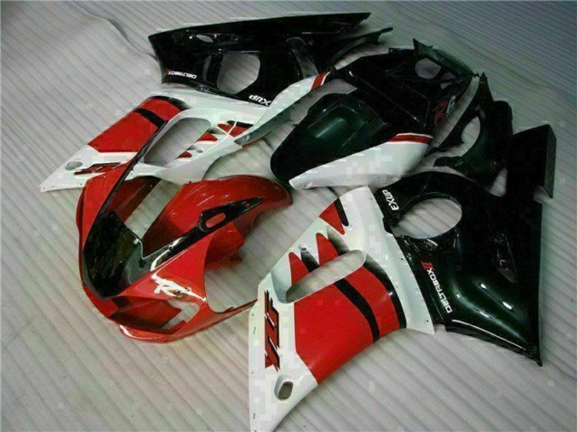 1998-2002 Yamaha YZF R6 Motorcycle Fairing - White Red Glossy Black UK