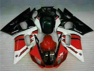 Custom 1998-2002 Yamaha YZF R6 Motorcycle Fairing - White Red Glossy Black UK