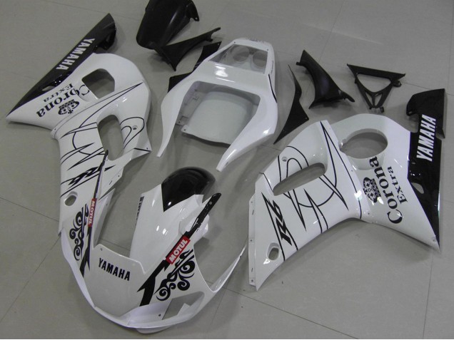 1998-2002 Yamaha YZF R6 Motorcycle Fairings - White Black Red Corona Motul UK