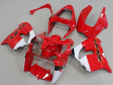 Custom 2000-2001 Kawasaki ZX9R Motorcycle Fairings - Red White UK