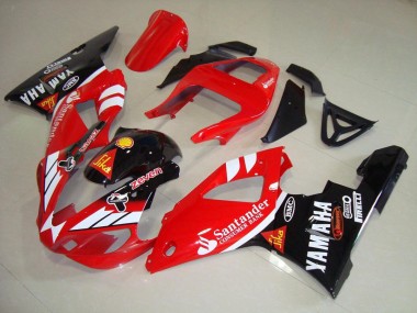 Custom 2000-2001 Yamaha YZF R1 Motorcycle Fairings - Red White Glossy Black Santander UK