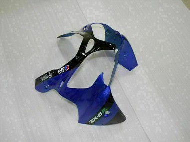 Custom 2000-2002 Kawasaki ZX6R Motorcycle Fairings - Blue Glossy Black Elf Bridgestone UK