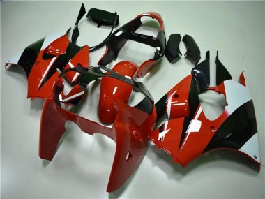 Custom 2000-2002 Kawasaki ZX6R Motorcycle Fairings - White Red Glossy Black UK