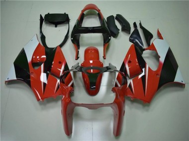 Custom 2000-2002 Kawasaki ZX6R Motorcycle Fairings - White Red Glossy Black UK