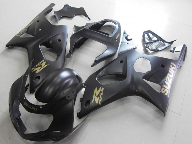 2000-2002 Suzuki GSXR 1000 Motorcycle Fairings - Matte Black Gold Decal UK