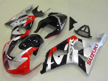 Custom 2000-2002 Suzuki GSXR 1000 Motorcycle Fairings - Silver Red Glossy Black UK