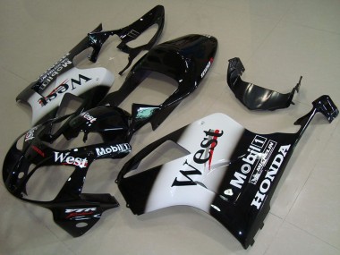 Custom 2000-2006 Honda VTR1000 Motorcycle Fairings - Glossy Black White West UK