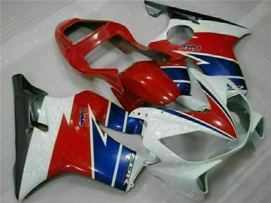 Custom 2001-2003 Honda CBR600 F4i Motorcycle Fairing - White Red Blue Black UK