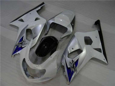Custom 2001-2003 Suzuki GSXR 600/750 Motorcycle Fairings - White Silver Blue Black UK