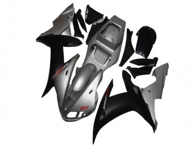 Custom 2002-2003 Yamaha YZF R1 Motorcycle Fairings - Silver Matte Black UK