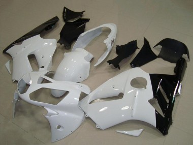 Custom 2002-2006 Kawasaki ZX12R Motorcycle Fairing - White Glossy Black UK