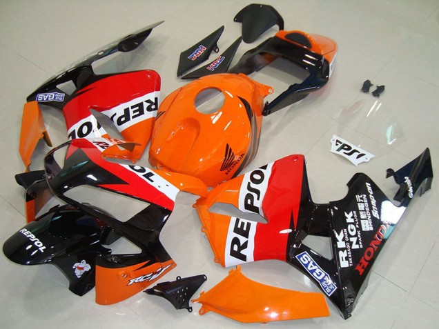 2003-2004 Honda CBR600RR Motorcycle Fairing - Orange White Red Glossy Black Repsol UK