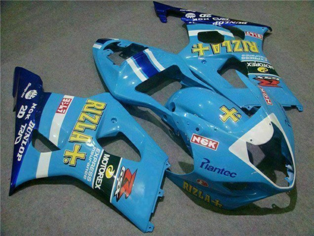 2003-2004 Suzuki GSXR 1000 Motorcycle Fairings - Blue White Yellow Rizla UK