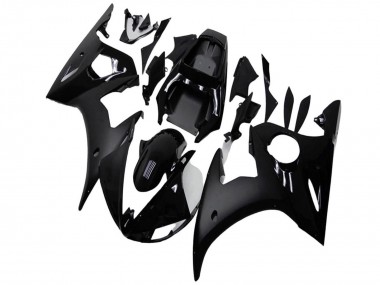 Custom 2003-2004 Yamaha YZF R6 Motorcycle Fairings - Glossy Black Matte Black UK