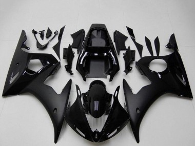 Custom 2003-2004 Yamaha YZF R6 Motorcycle Fairings - Glossy Black Matte Black UK