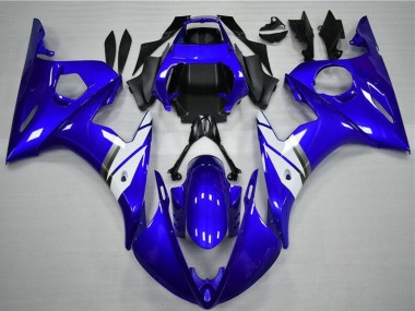 Custom 2003-2004 Yamaha YZF R6 Motorcycle Fairings - Blue White UK
