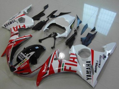 Custom 2003-2004 Yamaha YZF R6 Motorcycle Fairings - White Red Fiat Michelin Motul UK
