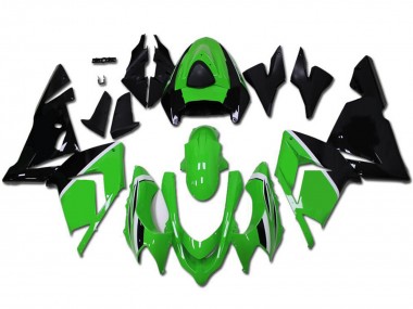 Custom 2004-2005 Kawasaki ZX10R Motorcycle Fairings - Green Glossy Black UK