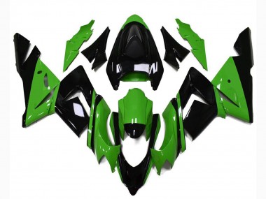 Custom 2004-2005 Kawasaki ZX10R Motorcycle Fairings - Glossy Black Green UK