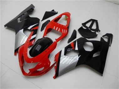 Custom 2004-2005 Suzuki GSXR 600/750 Motorcycle Fairings - Red Silver Black UK