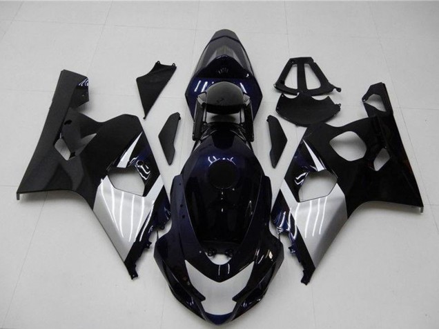 2004-2005 Suzuki GSXR 600/750 Motorcycle Fairings - Glossy Black Silver Blue UK