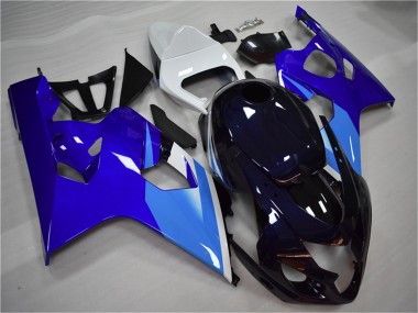 Custom 2004-2005 Suzuki GSXR 600/750 Motorcycle Fairing - White Blue Black UK