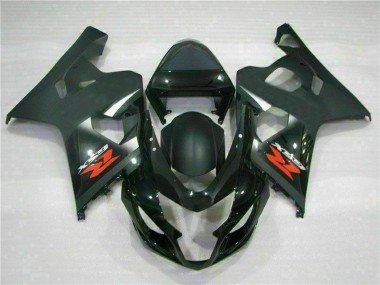Custom 2004-2005 Suzuki GSXR 600/750 Motorcycle Fairings - Glossy Black Matte Black Red Decal UK