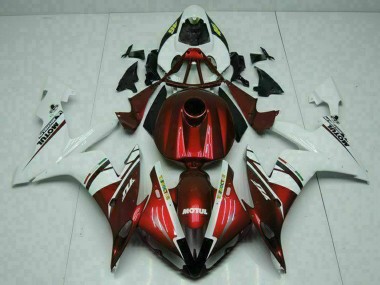 Custom 2004-2006 Yamaha YZF R1 Motorcycle Fairings - White Red Yellow Motul 46 UK