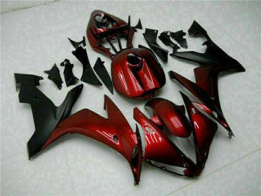 Custom 2004-2006 Yamaha YZF R1 Motorcycle Fairings - Maroon Red Matte Black UK