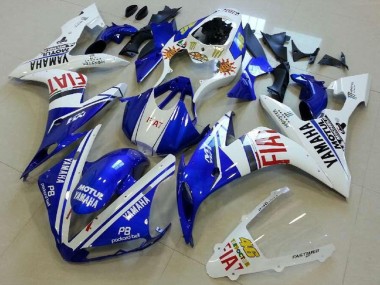Custom 2004-2006 Yamaha YZF R1 Motorcycle Fairings - White Blue Red Fiat UK