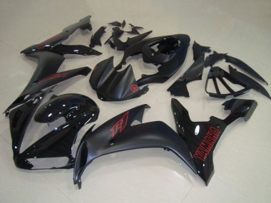 Custom 2004-2006 Yamaha YZF R1 Motorcycle Fairings - Glossy Black Matte Black Red UK