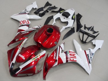 Custom 2004-2006 Yamaha YZF R1 Motorcycle Fairings - White Red Fiat Motul UK