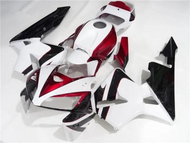 Custom 2005-2006 Honda CBR600RR Motorcycle Fairings Kits - White Red Black UK