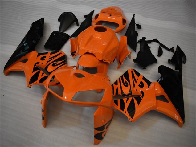 2005-2006 Honda CBR600RR Motorcycle Fairing - Orange Black Flame UK