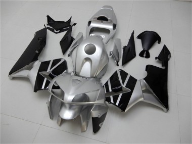 Custom 2005-2006 Honda CBR600RR Motorcycle Fairing - Silver Black UK