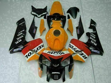Custom 2005-2006 Honda CBR600RR Motorcycle Fairings - Orange White Red Black Repsol UK