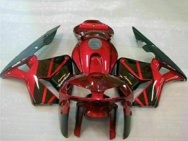 Custom 2005-2006 Honda CBR600RR Bike Fairings - Red Black UK