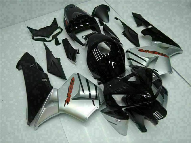 2005-2006 Honda CBR600RR Motorcycle Fairings - Glossy Black Silver UK