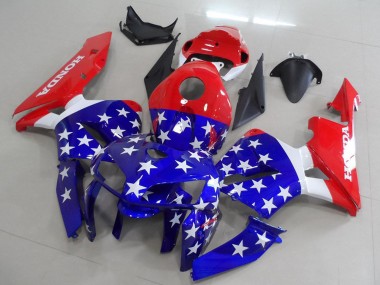 Custom 2005-2006 Honda CBR600RR Motorcycle Fairings - Red Blue White American Flag UK